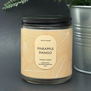 BBW Pineapple Mango White Barn Bath & Body Works Mason Jar Single Wick Candle